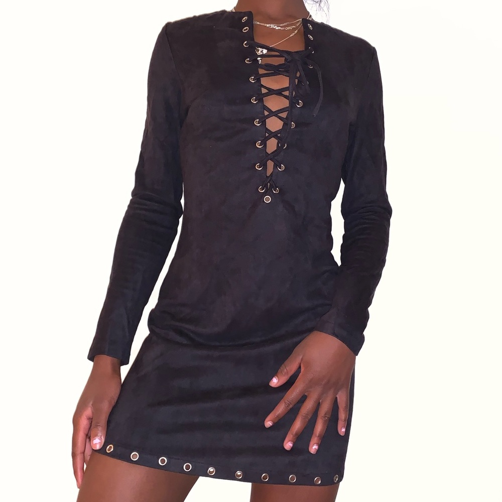 Black velvet dress